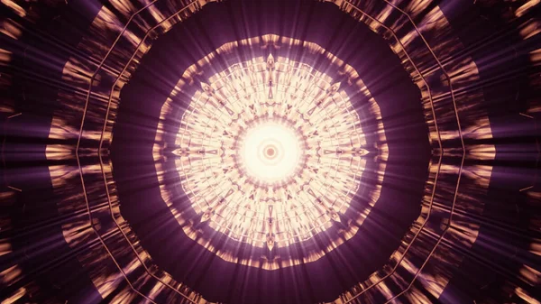 カラフルな万華鏡トンネルの3Dレンダリング — ストック写真