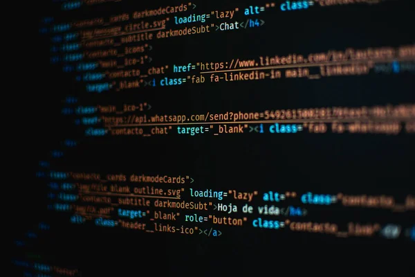 A closeup view of a computer programming language