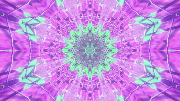 Rendering Colorful Kaleidoscope Tunnel — Stock Photo, Image