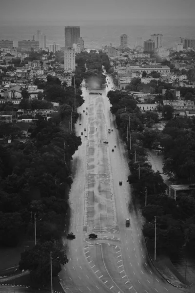 Habana Cuba Aug 2020 Grayscale Shot Cityscape Havana Cuba — Stock Photo, Image