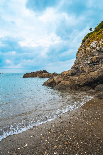 Una Vista Natural Una Playa Arena Una Isla Bajo Día — Foto de Stock