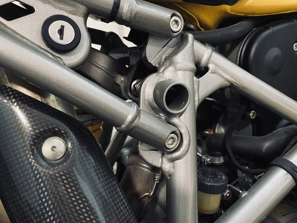 Como Italy Jul 2021 Closeup Shot Ducati 749 Superbike Details — стокове фото