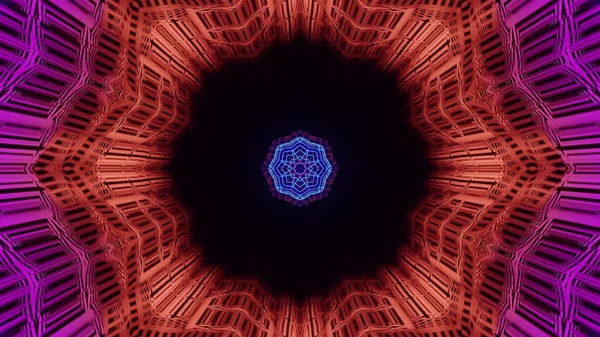 Тривимірне Відображення Різнокольорового Тунелю Калейдоскопа — стокове фото