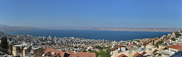 Tiberias Israel Julho 2021 Vista Panorâmica Mar Galileia Cidade Tiberíades — Fotografia de Stock