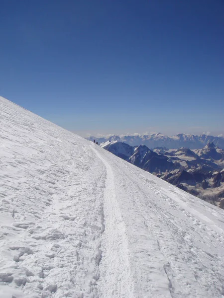 Trasa Szczyt Elbrus Znajduje Się Zachodniej Części Kaukazu — Zdjęcie stockowe