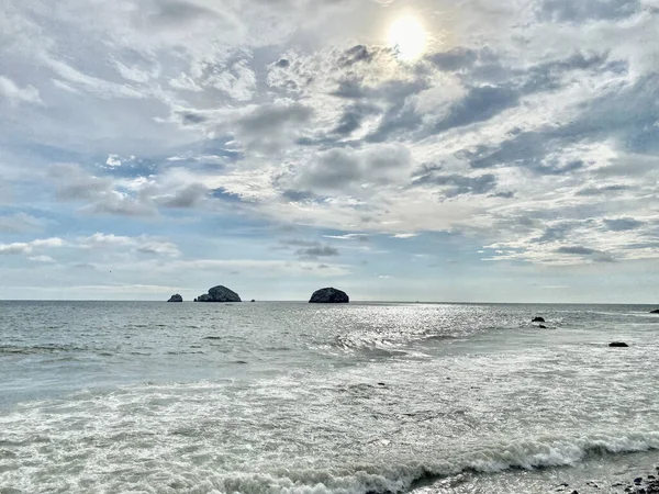 Hermoso Paisaje Marino Bajo Cielo Nublado — Foto de Stock