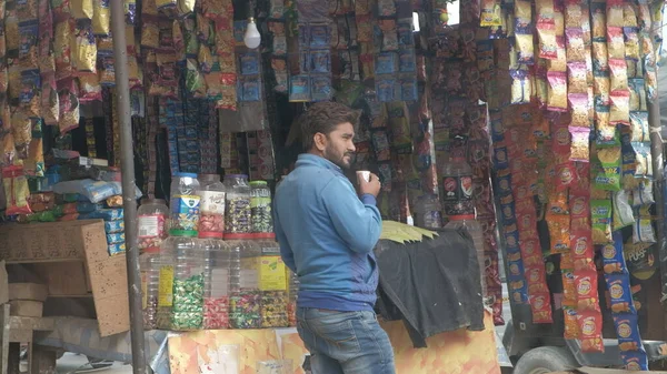 Pragyaraj India Mar 2019 Street Market People Buying Stuff Pragyaraj — Stock Photo, Image