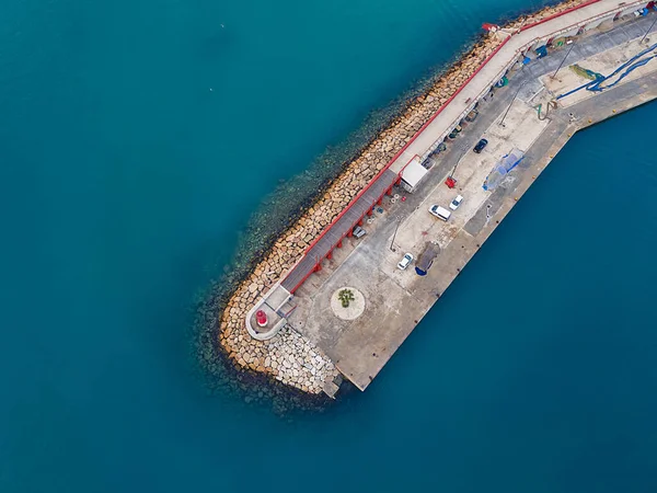 Luftaufnahme Einer Seebrücke Einer Küstenstadt Von Javea Spanien — Stockfoto