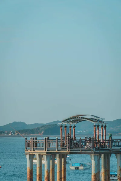 Pier Lighthouse Jebudo Island South Korea — Stock Photo, Image