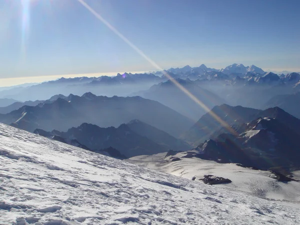 Vägen Till Toppen Elbrus Belägen Den Västra Delen Kaukasus — Stockfoto