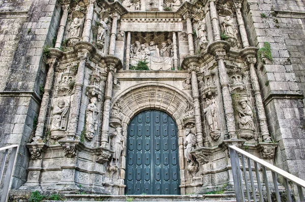 West Door Basilica Santa Maria Mayor Pontevedra Spain — 스톡 사진