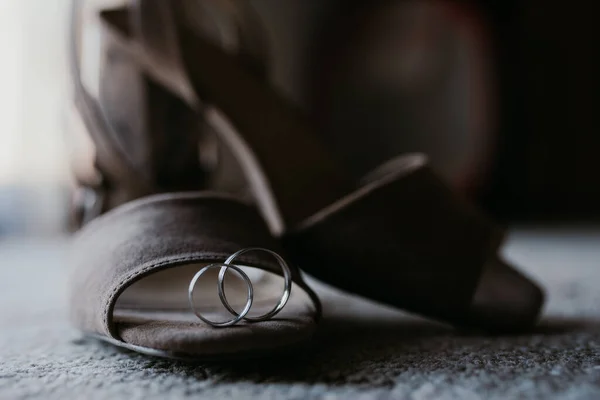 Wedding Rings Shoes Tradition — 스톡 사진