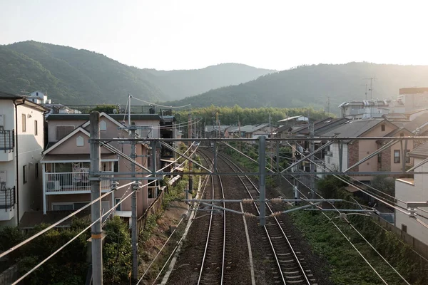 Utsikt Över Järnvägsstation Den Fridfulla Landsbygden Japan — Stockfoto