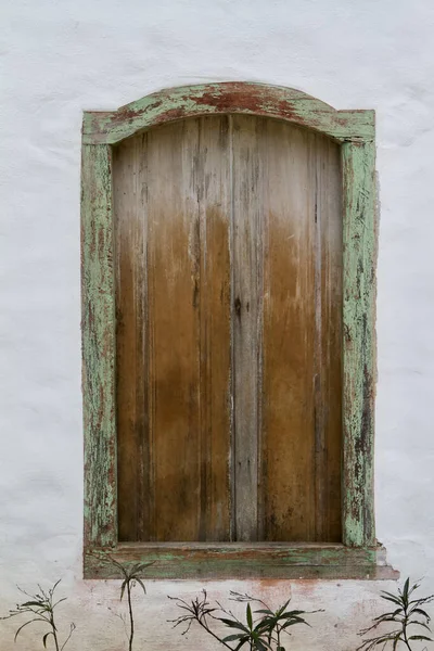 Trancoso Brazil Jul 2021 Wooden Colonial Door Northeast Brazil — Stock Photo, Image