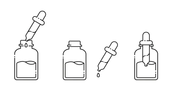 白地に薬液が隔離された薬瓶のイラスト — ストック写真