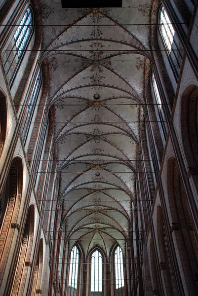 Αρχιτεκτονική Της Εκκλησίας Marienkirche Στο Lubeck Γερμανία — Φωτογραφία Αρχείου