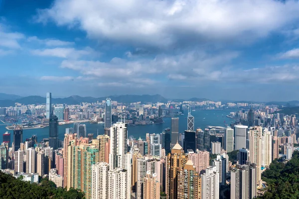 Une Belle Vue Sur Paysage Urbain Hong Kong Avec Des — Photo