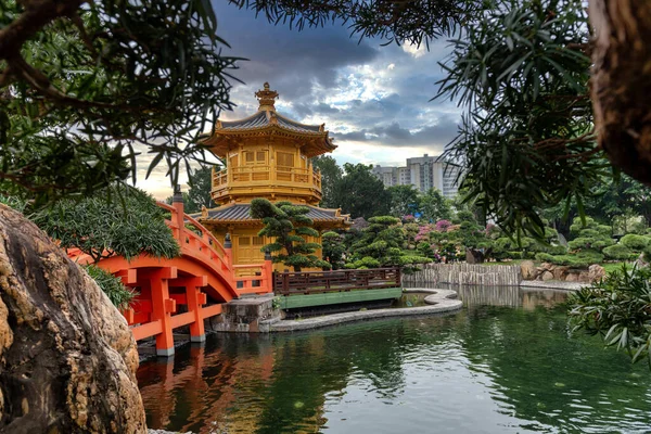 Uma Bela Vista Jardim Nan Lian Hong Kong Chi — Fotografia de Stock