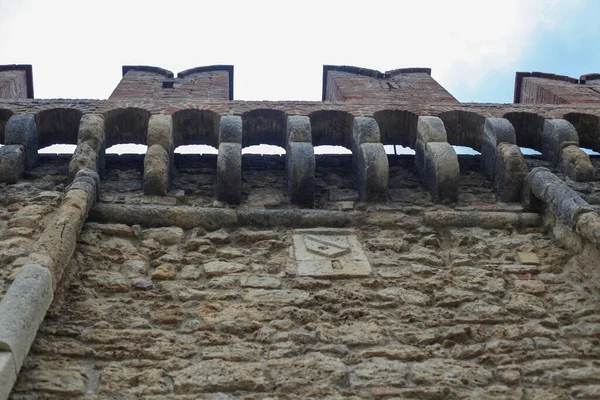 Vigoleno Italien Juli 2021 Ein Detail Der Burg Von Vigoleno — Stockfoto