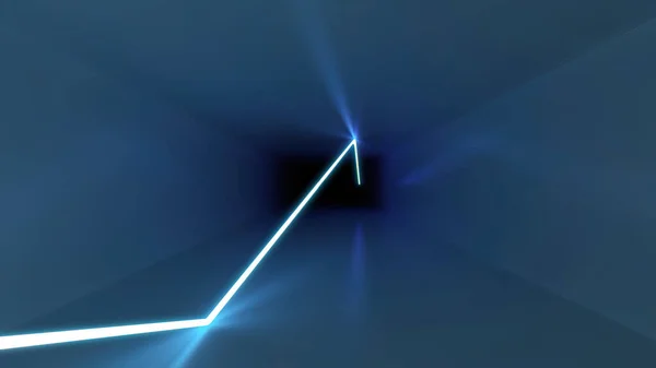 Ілюстрація Блакитного Променя Світла Просувається Тунелем — стокове фото