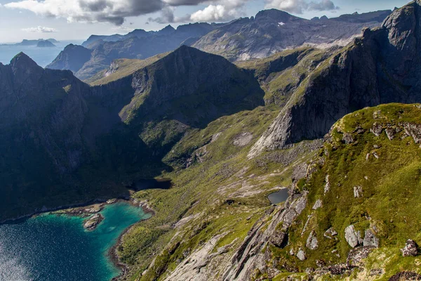 Luchtfoto Van Lofoten Eilanden Noorwegen — Stockfoto