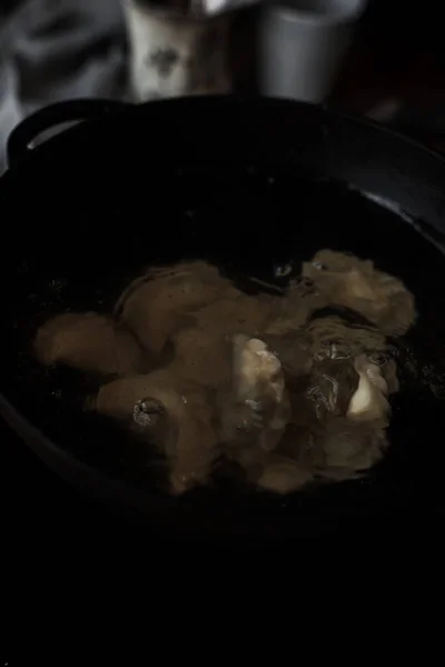 Fresh Dumplings Being Boiled Kitchen — Stock Photo, Image