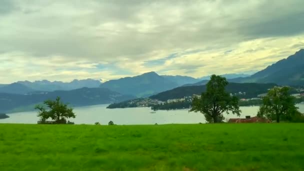 Bela Paisagem Com Montanhas — Vídeo de Stock