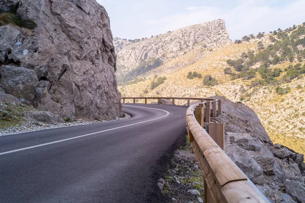 Una Carretera Las Montañas Rocosas Mallorca España — Foto de Stock