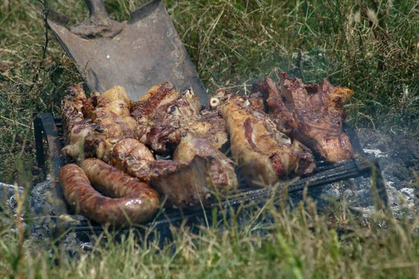 Barbecue Argentin Sur Terrain — Photo