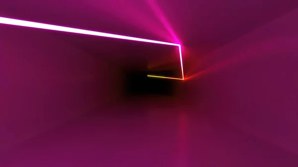 Ilustracja Różowego Promienia Światła Przebiegającego Przez Tunel — Zdjęcie stockowe