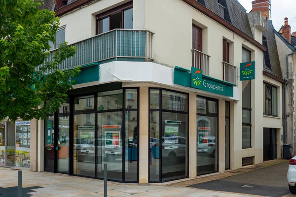 Sable France Jul 2021 Groupama Insurance Storefront Busy Road Sable — Stock Photo, Image