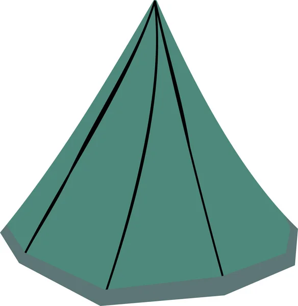 Cyfrowa Ilustracja Zielonego Namiotu Odizolowanego Białym Tle — Zdjęcie stockowe