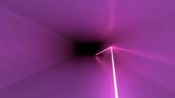 Eine Illustration Des Rosafarbenen Lichtstrahls Der Durch Den Tunnel Vordringt — Stockfoto
