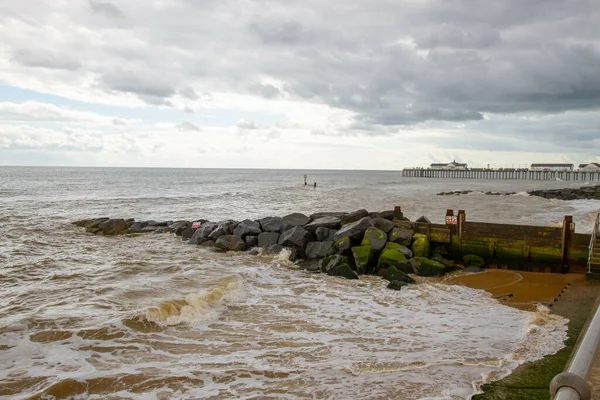 Gyönyörű Kilátás Calshot Beach Alatt Felhős Southampton Egyesült Királyság — Stock Fotó