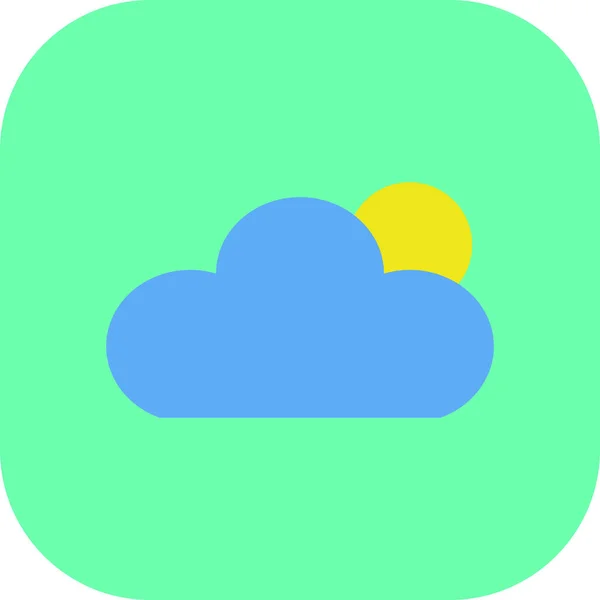 Minimalistic Illustration Sun Cloud Green Frame — Stock Photo, Image