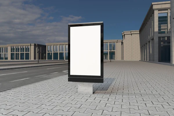 Illustration Billboard White Screen Street — Stock Photo, Image