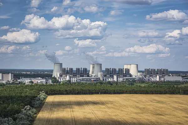 Vista Panorâmica Central Eléctrica Jaenschwalde Perto Cottbus Alemanha — Fotografia de Stock