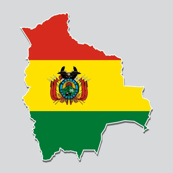 Boliviain Flagga Formen Landets Karta — Stockfoto