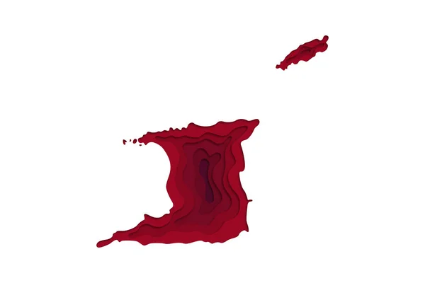 Illustration Carte Trinité Tobago Avec Plusieurs Couches Contours Rouges Sur — Photo