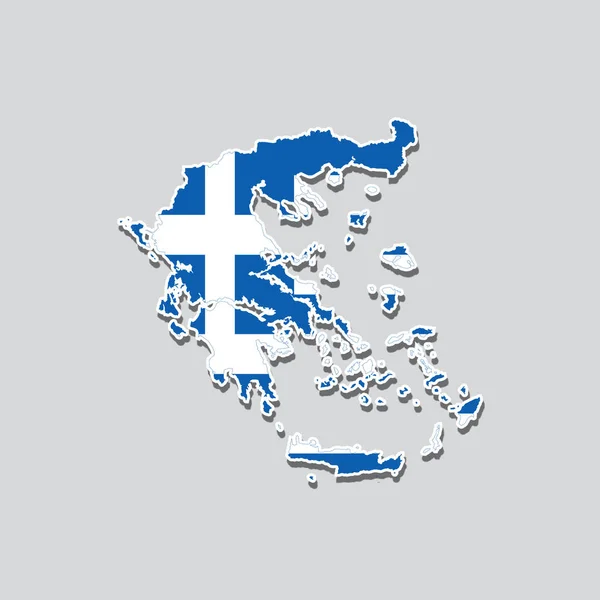 Mapa Grecia Con Colores Bandera Sobre Fondo Blanco — Foto de Stock