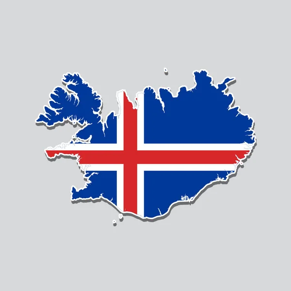 Bandera Islandia Forma Mapa Del País — Foto de Stock