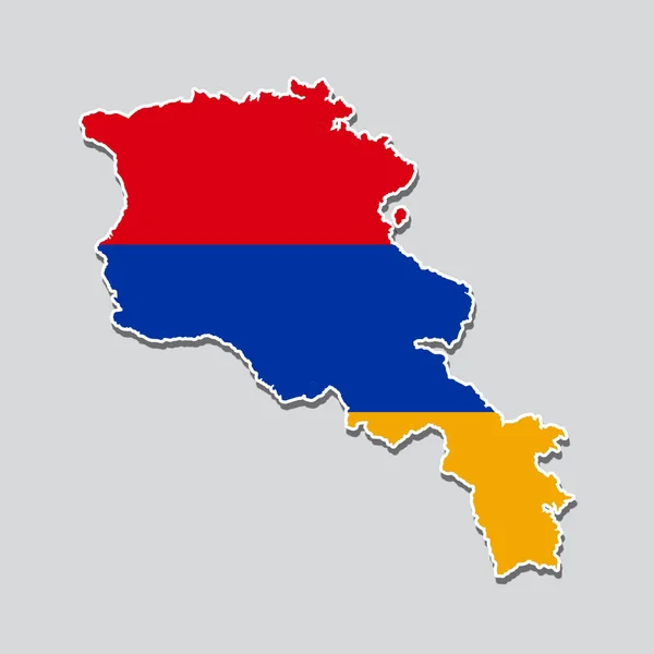 Bandera Armenia Forma Del Mapa Del País — Foto de Stock