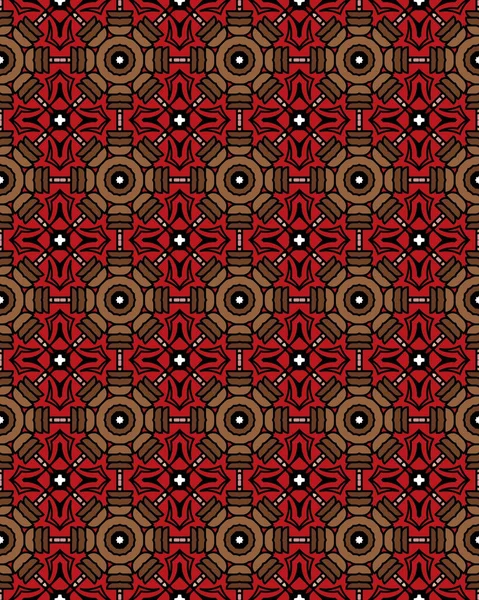 Геометричний Безшовний Візерунок Плитки Червоному — стокове фото