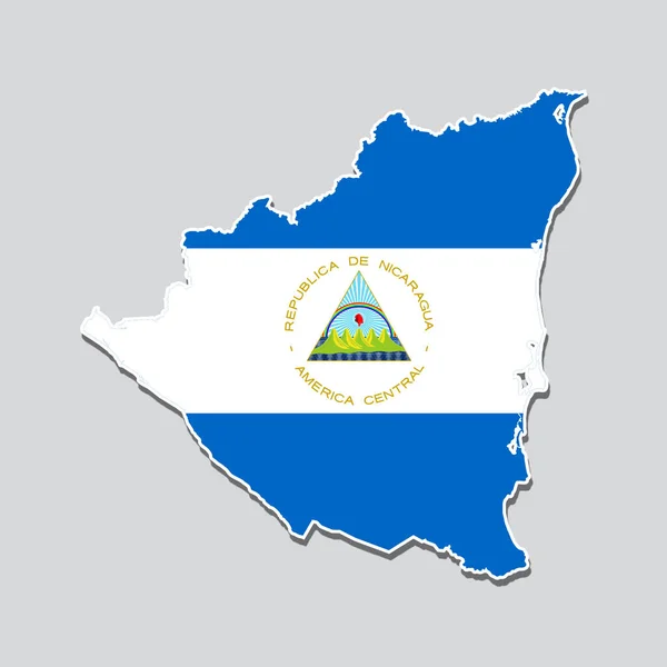 Mapa Nicaragua Con Colores Bandera Sobre Fondo Blanco — Foto de Stock