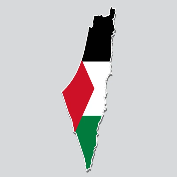 Flag Palestine Shape Country Map — Stock Photo, Image