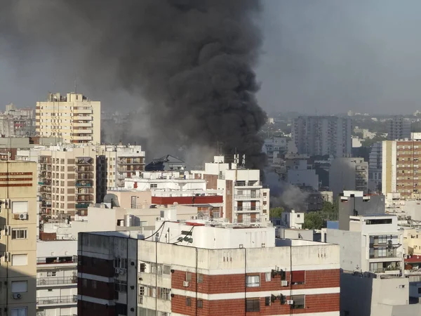 Gran Desastre Incendios Ciudad Densamente Poblada Buenos Aires Argentina — Foto de Stock