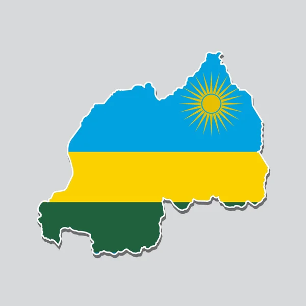 Карта Руанди Кольорами Прапора Білому Тлі — стокове фото