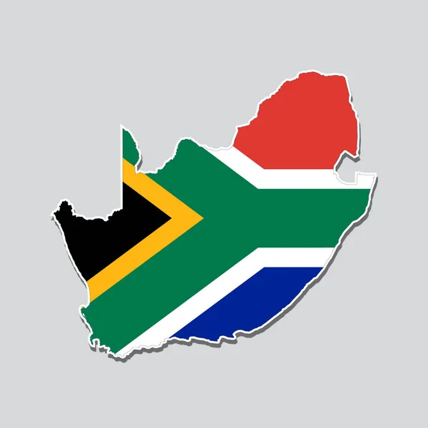 Beyaz Arkaplanda Bayrak Renkleri Olan Güney Afrika Haritası — Stok fotoğraf