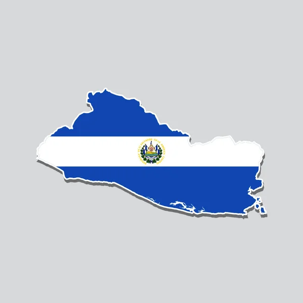 Flag Salvador Shape Country Map — Stock Photo, Image