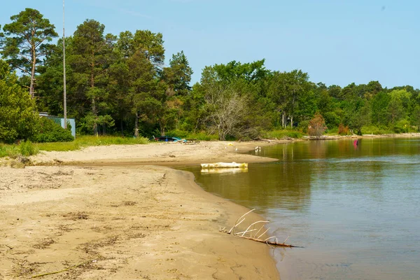 Uma Calma Praia Vazia Lago Huron Ilha Manitoulin — Fotografia de Stock